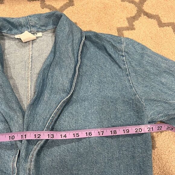 ellen ashley cropped denim jacket size M made in USA 100% cotton EUC one button - Picture 7 of 10